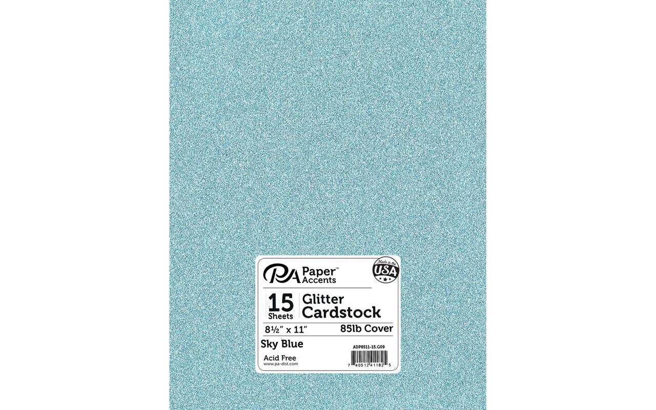 PA Paper Accents Glitter Cardstock 8 5 X 11 Sky Blue 85lb Colored Pa paper accents glitter cardstock 8 5 x 11 sky blue 85lb colored
